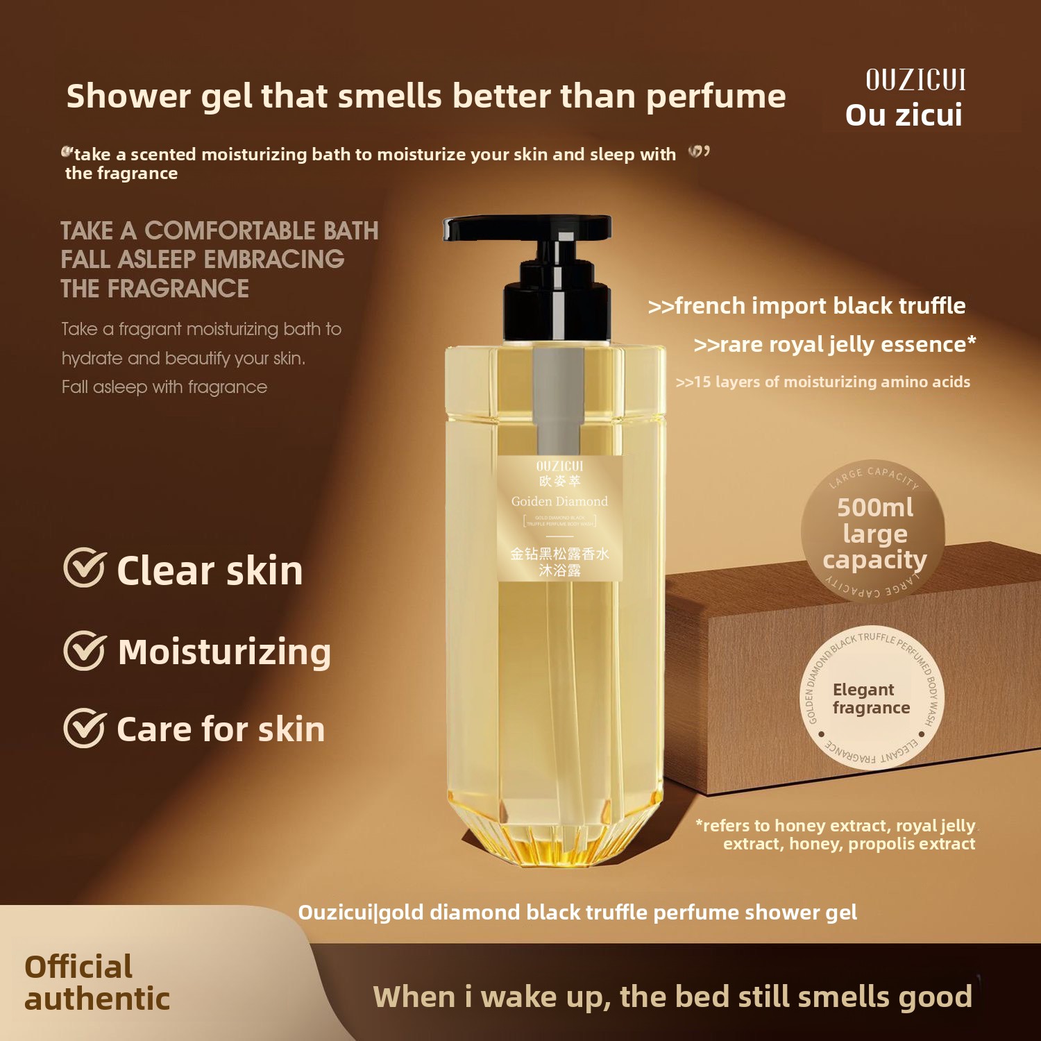 Perfume Fragrance Shower Gel - Gouden Diamant Zwarte Truffel parfum Douchegel