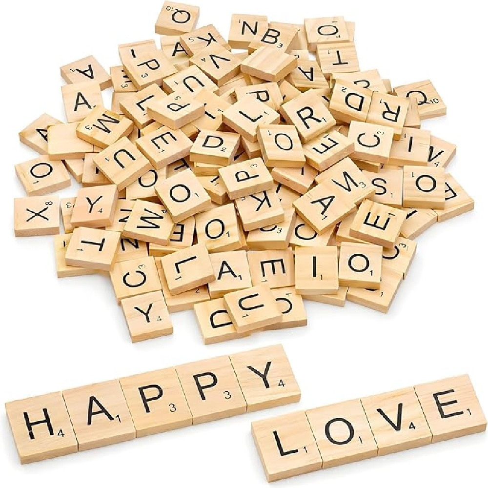 100 stuks houten letters, Enge - Oud Wood Chip recensie en prijs