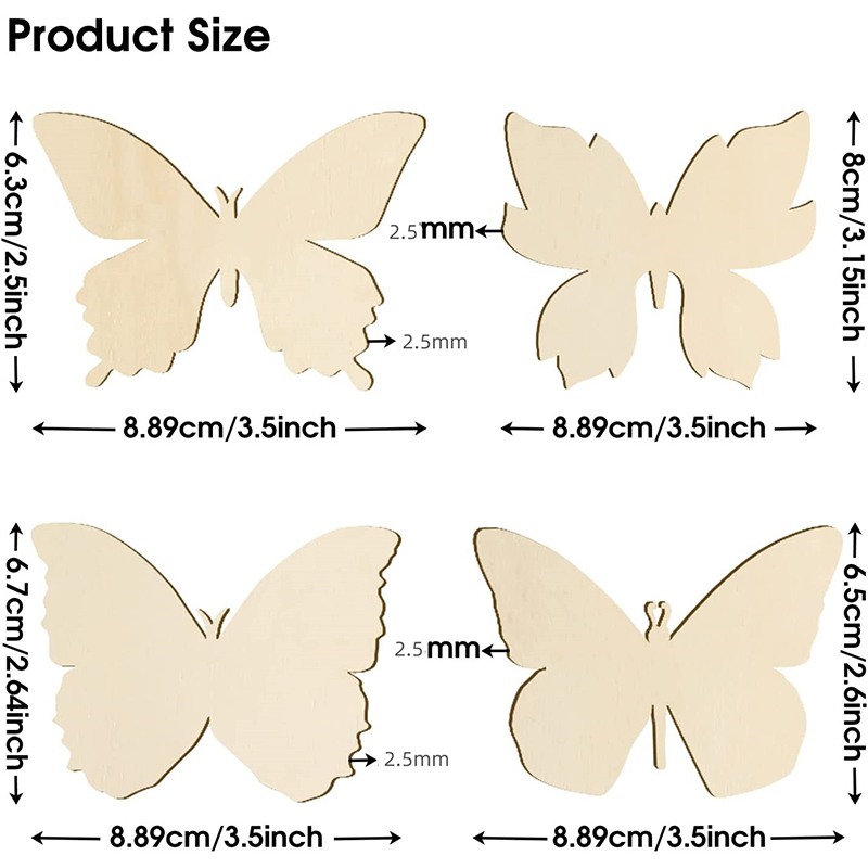 10 stuks houten vlinder blanco - Oud Wood Chip recensie en prijs