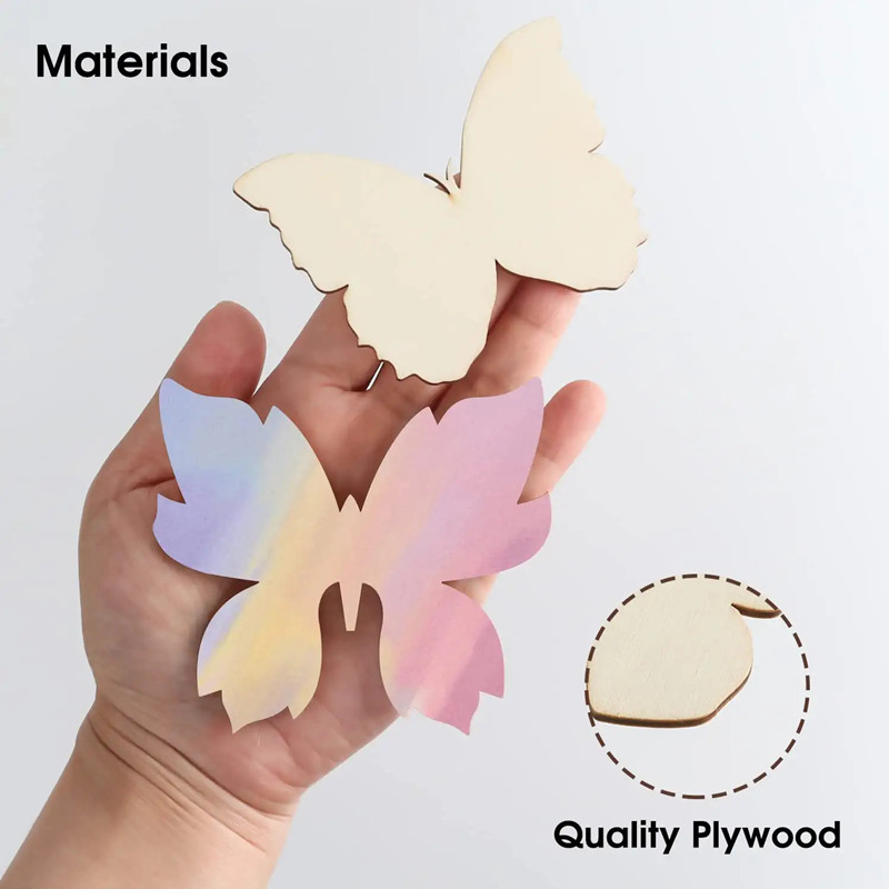10 stuks houten vlinder blanco - Oud Wood Chip recensie en prijs