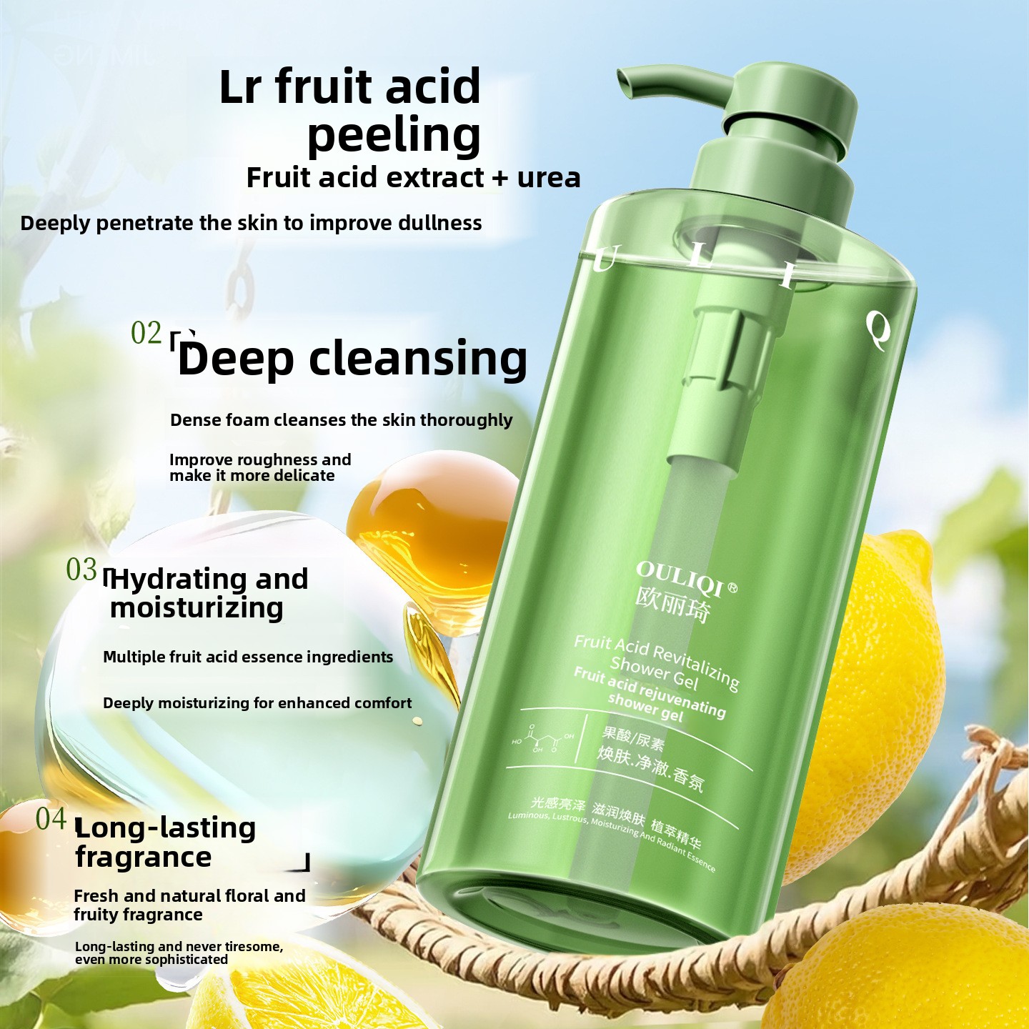 Fruitzuur nicotinamide doucheg - Perfume Fragrance Shower Gel recensie en prijs